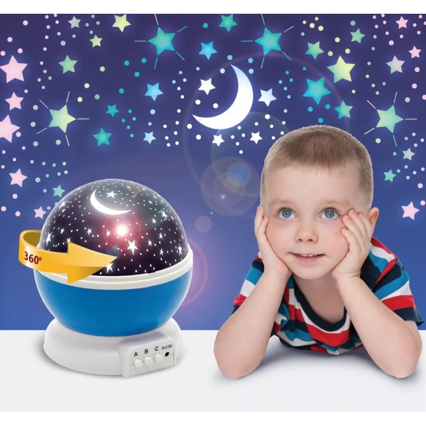 LED Dětský projektor 4W/5V/4xAAA