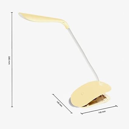 LED Dotyková stmívatelná stolní lampa s klipem LED/3,5W/230V žlutá