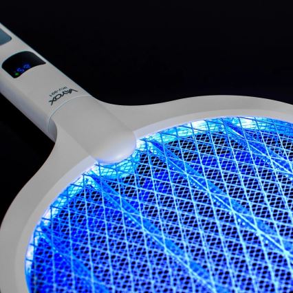 LED Elektrický lapač hmyzu 2v1 s LCD displejem 1200 mAh/5V bílá
