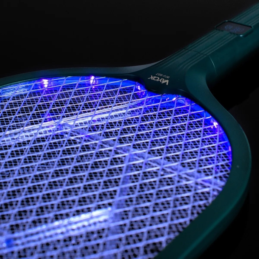 LED Elektrický lapač hmyzu 2v1 s LCD displejem 1200 mAh/5V zelená