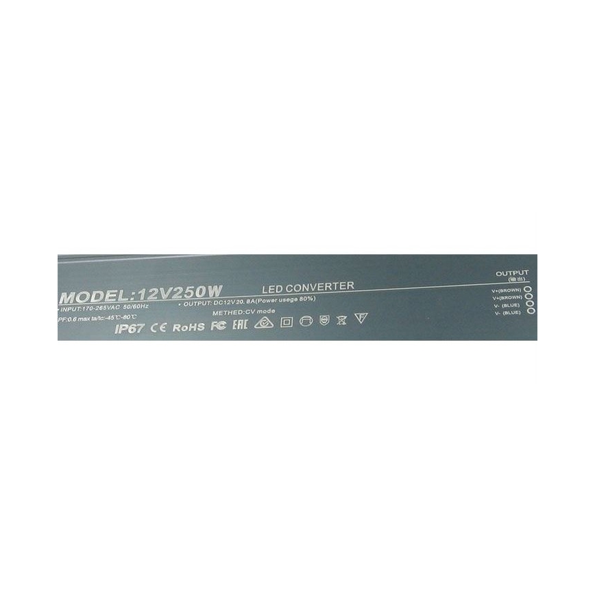 LED Elektronický transformátor 250W/12V IP67