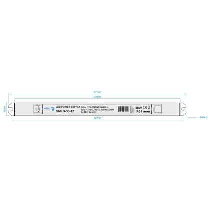 LED Elektronický transformátor DRIVER 30W/230V/12V IP67