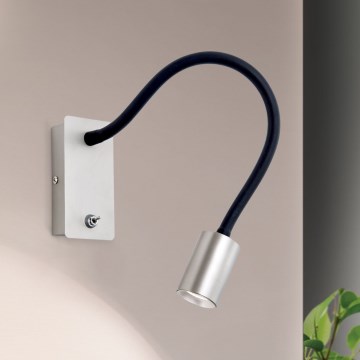 LED Flexibilní nástěnná lampička KURT LED/5W/230V stříbrná