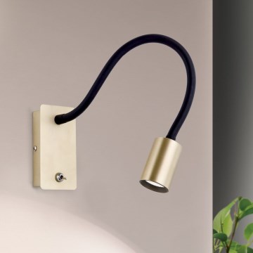 LED Flexibilní nástěnná lampička KURT LED/5W/230V zlatá