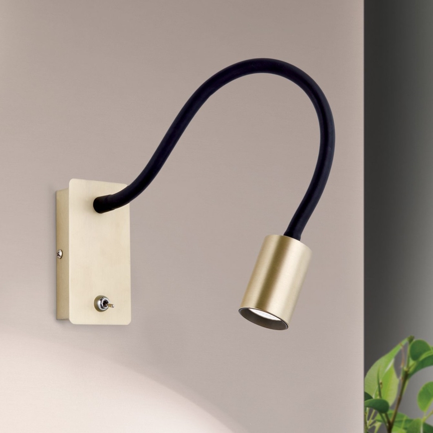 LED Flexibilní nástěnná lampička KURT LED/5W/230V zlatá