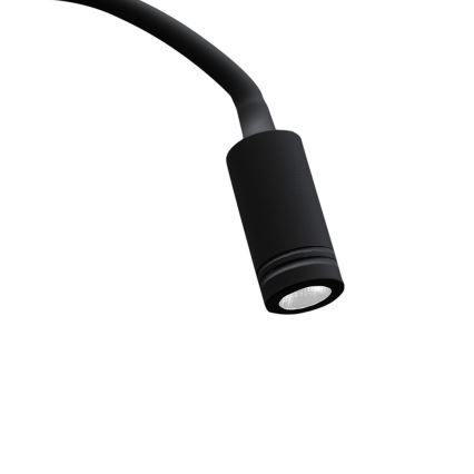 LED Flexibilní nástěnná lampička s USB BASE LED/8W+LED/2W/230V černá