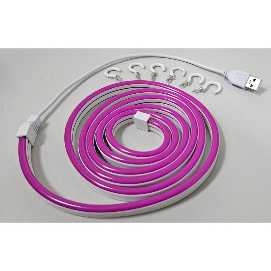 LED Flexibilní pásek NEON LED/5V USB 1,8 m fialová