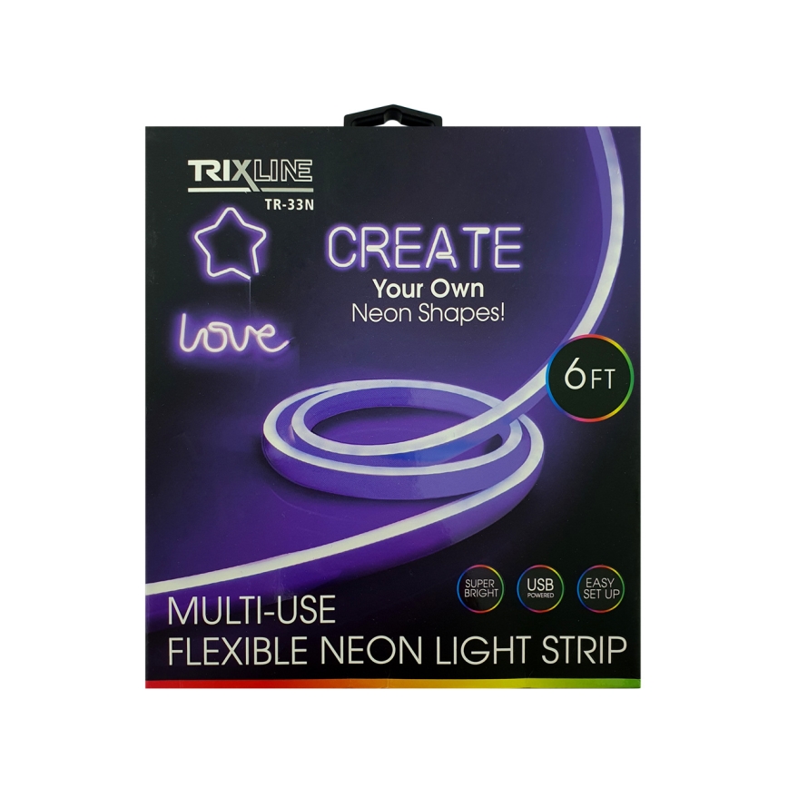 LED Flexibilní pásek NEON LED/5V USB 1,8 m fialová