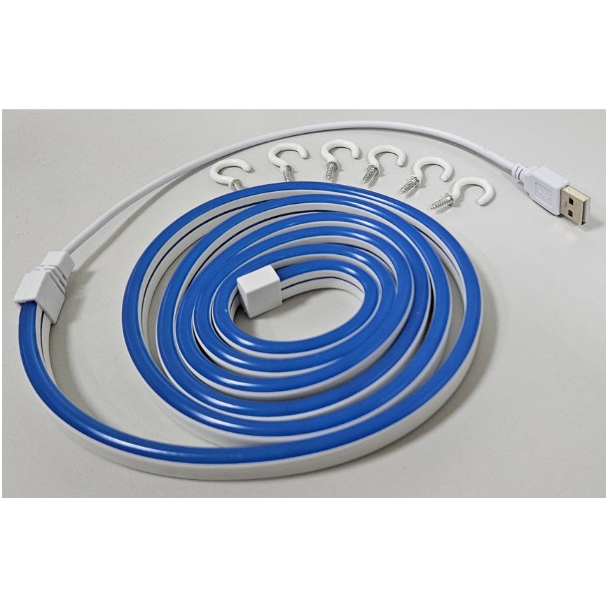 LED Flexibilní pásek NEON LED/5V USB 1,8 m modrá