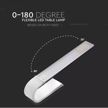 LED Flexibilní stmívatelná stolní lampa LED/6,5W/5V 2000 mAh 3000K/4500K/6000K