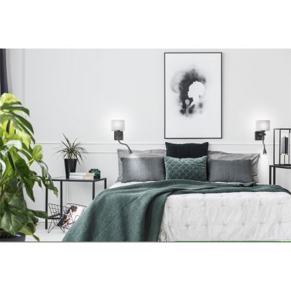 LED Flexibilní svítidlo POLO 1xE27/40W+LED/2W 230V černá
