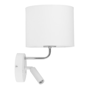 LED Flexibilní svítidlo RICHI 1xE27/15W/230V + LED/3W/230V bílá