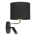 LED Flexibilní svítidlo RICHI 1xE27/15W/230V + LED/3W/230V černá