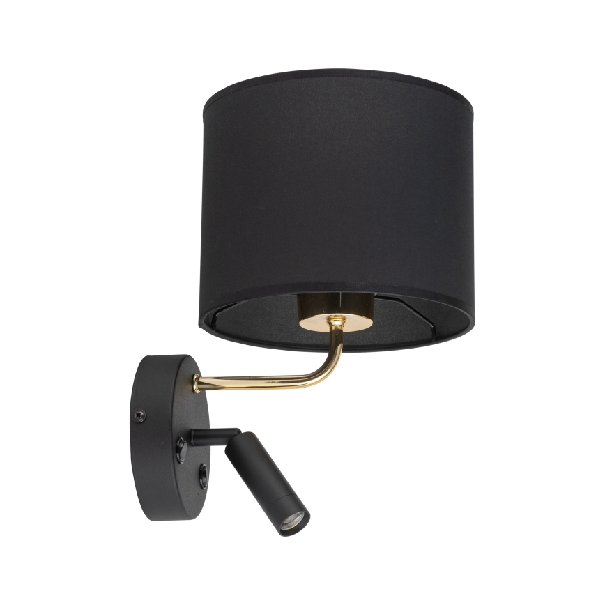 LED Flexibilní svítidlo RICHI 1xE27/15W/230V + LED/3W/230V černá