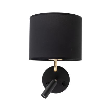 LED Flexibilní svítidlo RICHI 1xE27/15W/230V + LED/3W/230V černá