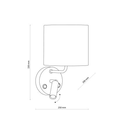 LED Flexibilní svítidlo RICHI 1xE27/15W/230V + LED/3W/230V černá