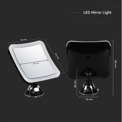 LED Kosmetické zrcátko LED/3,2W/4,5V 3xAA IP44