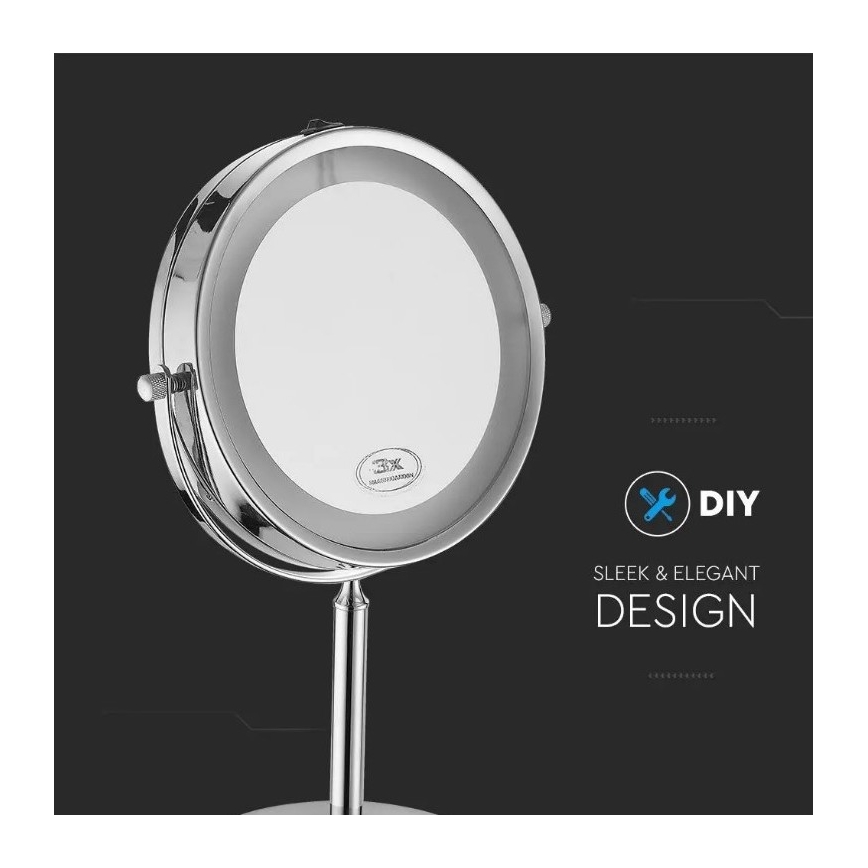 LED Kosmetické zrcátko LED/3W/6V 4xAA IP44