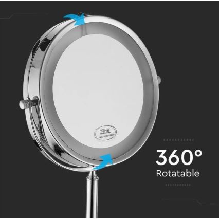 LED Kosmetické zrcátko LED/3W/6V 4xAA IP44