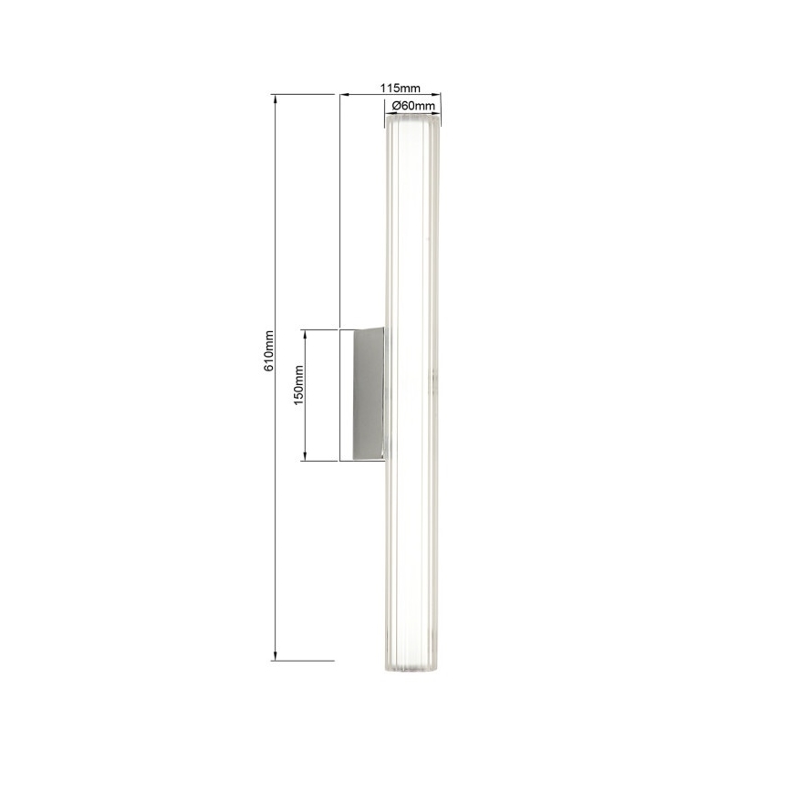 LED Koupelnové osvětlení zrcadla LINEA LED/12W/230V 3000/4000/6000K IP44 61 cm lesklý chrom