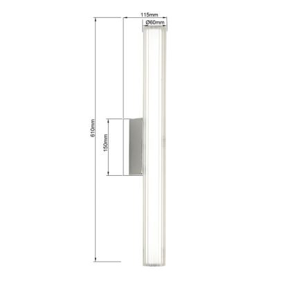 LED Koupelnové osvětlení zrcadla LINEA LED/12W/230V 3000/4000/6000K IP44 61 cm matný chrom