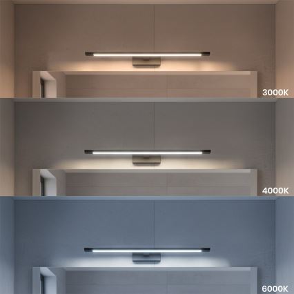 LED Koupelnové osvětlení zrcadla KLIMT LED/12W/230V 3000/4000/6000K 60 cm IP44 černá