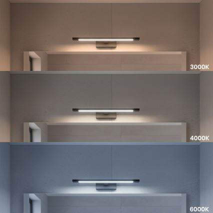 LED Koupelnové osvětlení zrcadla KLIMT LED/8W/230V 3000/4000/6000K 40 cm IP44 černá