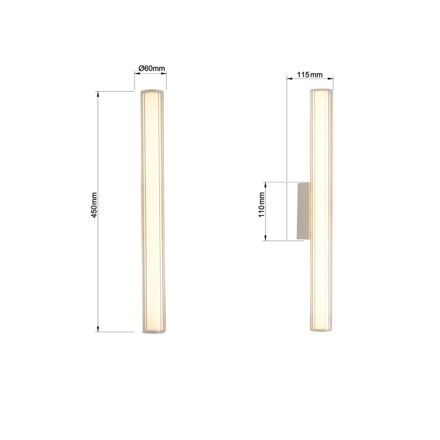 LED Koupelnové osvětlení zrcadla LINEA LED/8W/230V 3000/4000/6000K IP44 45 cm bílá