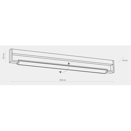 LED Koupelnové nástěnné svítidlo DEKSTER LED/36W/230V IP44 černá