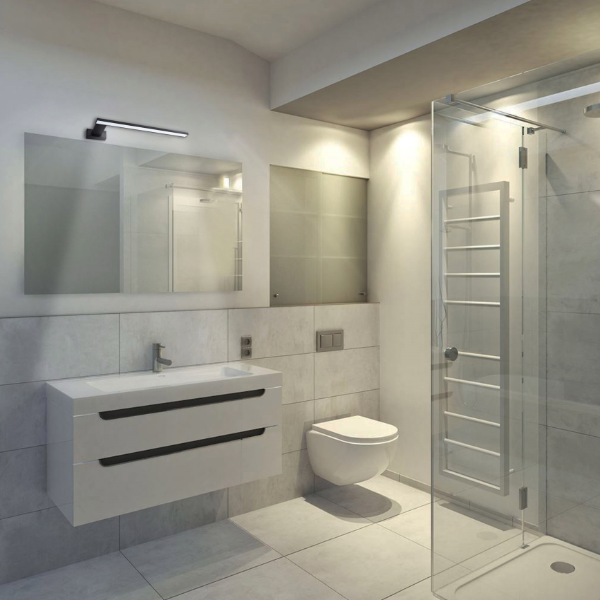 LED Koupelnové nástěnné svítidlo SHINE LED/11W/230V 42 cm IP44 černá