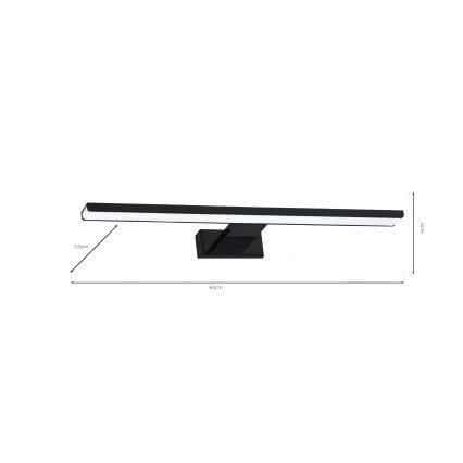 LED Koupelnové nástěnné svítidlo SHINE LED/13,8W/230V 60 cm IP44 černá