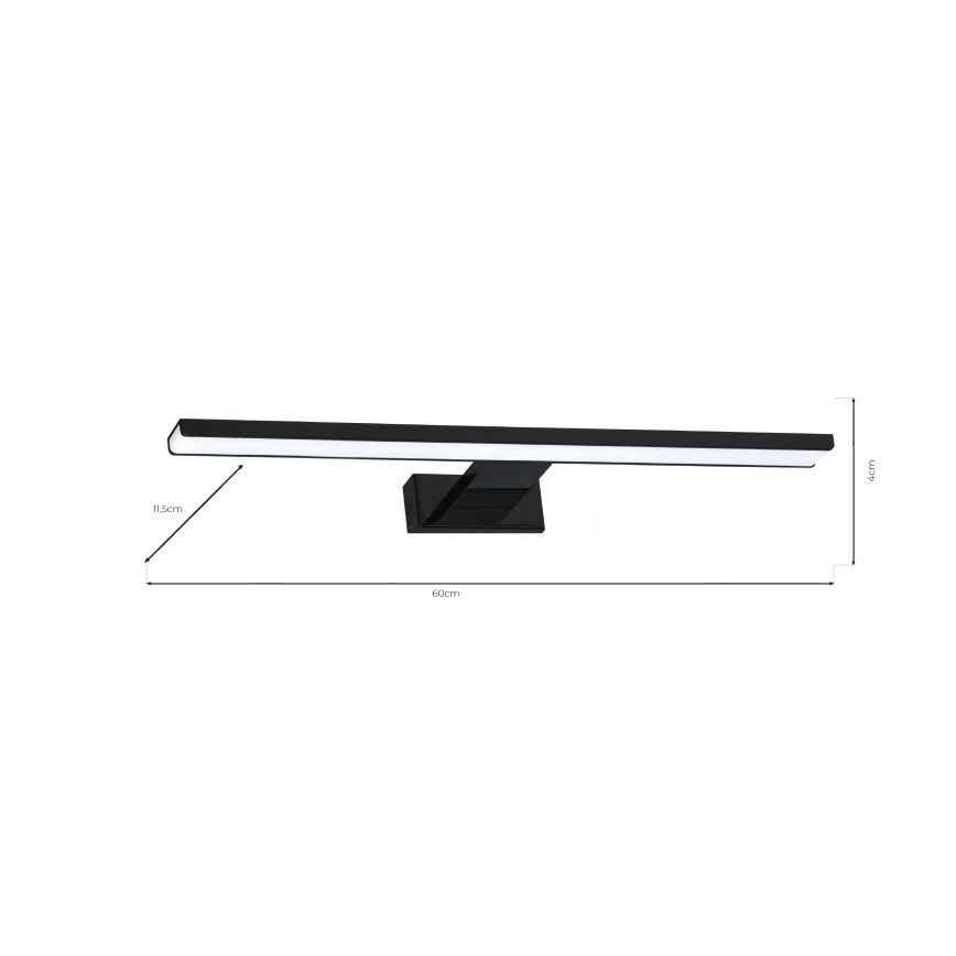 LED Koupelnové nástěnné svítidlo SHINE LED/13,8W/230V 60 cm IP44 černá