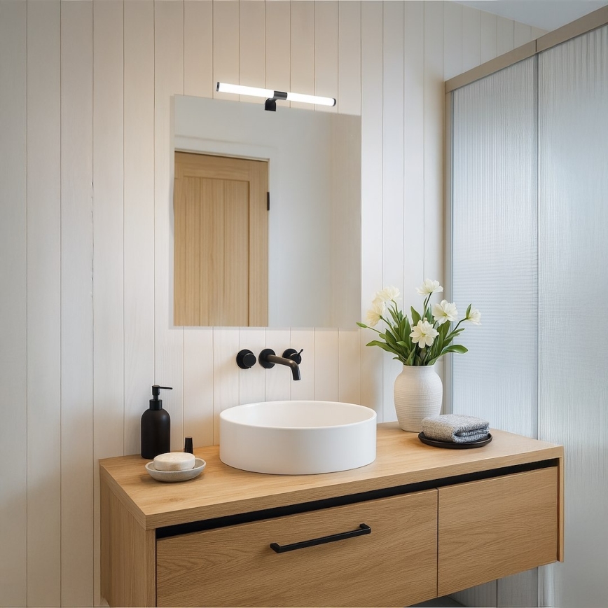 LED Koupelnové osvětlení zrcadla 2v1 APA LED/6W/230V 40 cm IP44 černá