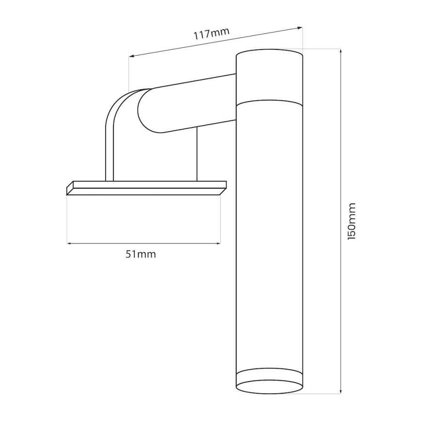 LED Koupelnové osvětlení zrcadla APA MINI LED/4W/230V IP44 černá