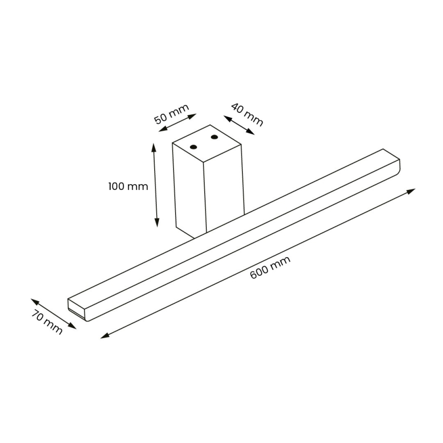 LED Koupelnové osvětlení zrcadla ARTEMIS LED/13,8W/230V 4000K 60 cm IP44 zlatá