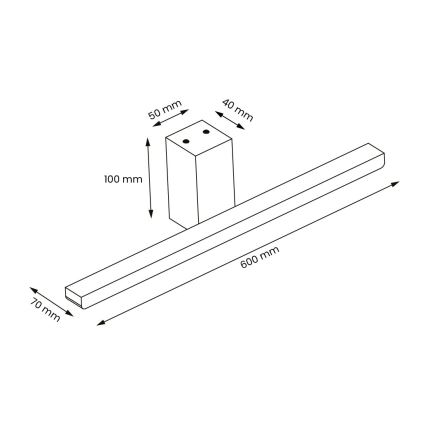 LED Koupelnové osvětlení zrcadla ARTEMIS LED/13,8W/230V 4000K 60 cm IP44 stříbrná