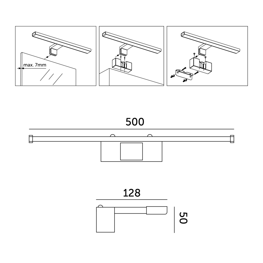 LED Koupelnové osvětlení zrcadla LED/10W/230V 4000K IP44 50 cm