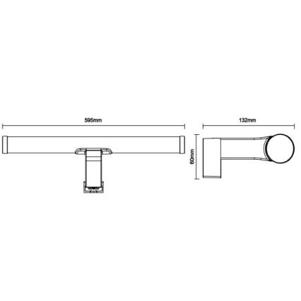 LED Koupelnové osvětlení zrcadla LED/12W/230V 59,5 cm IP44 bílá
