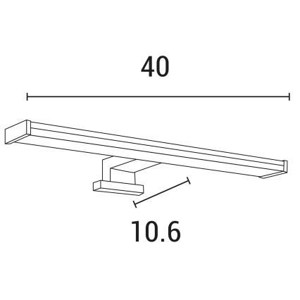 LED Koupelnové osvětlení zrcadla LED/8W/230V 3000K 40 cm IP44 lesklý chrom