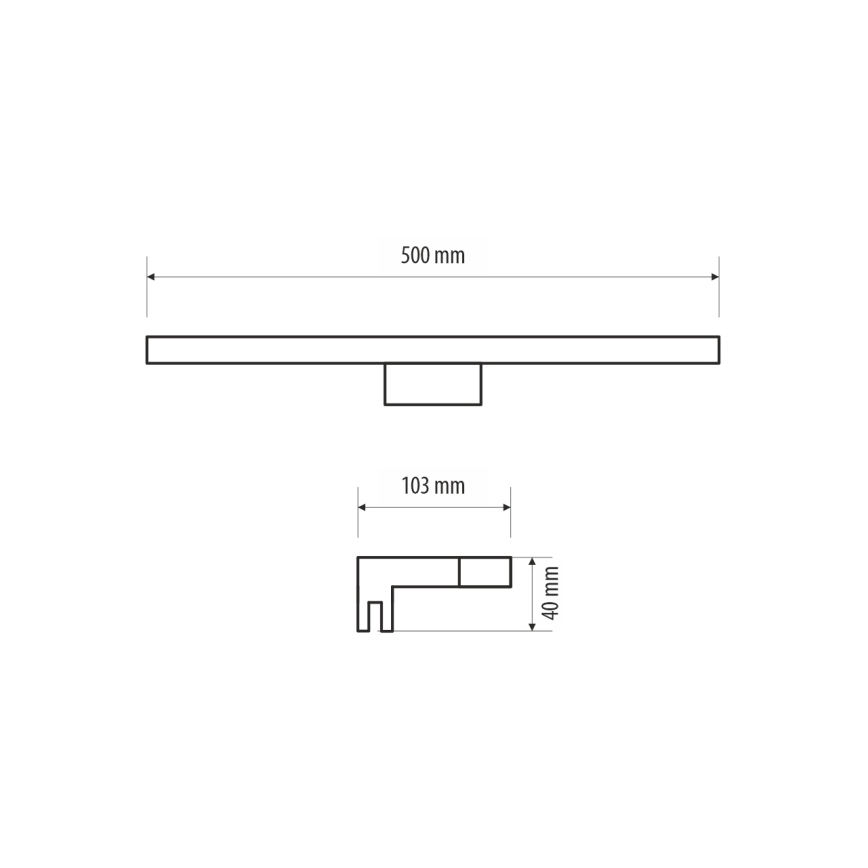 LED Koupelnové osvětlení zrcadla MIRROR LED/10W/230V 50 cm IP44 lesklý chrom