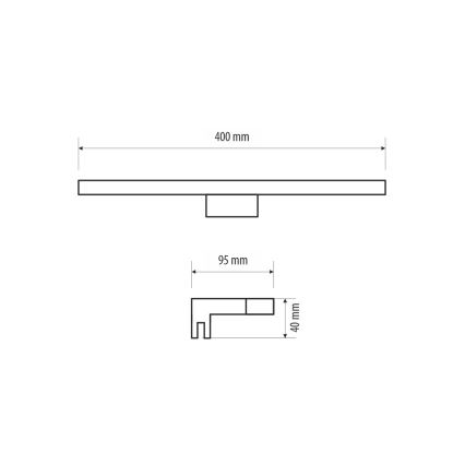 LED Koupelnové osvětlení zrcadla MIRROR LED/6W/230V 40 cm IP44 černá
