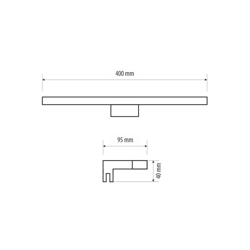 LED Koupelnové osvětlení zrcadla MIRROR LED/6W/230V 40 cm IP44 černá