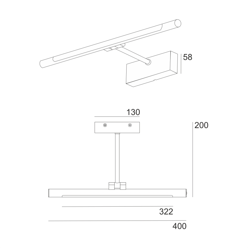 LED Koupelnové osvětlení zrcadla MIRROR LED/6W/230V 4000K IP44 40 cm černá