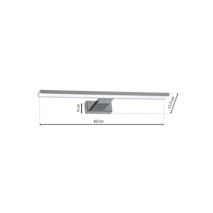 LED Koupelnové osvětlení zrcadla SHINE LED/13,8W/230V 60 cm IP44 lesklý chrom