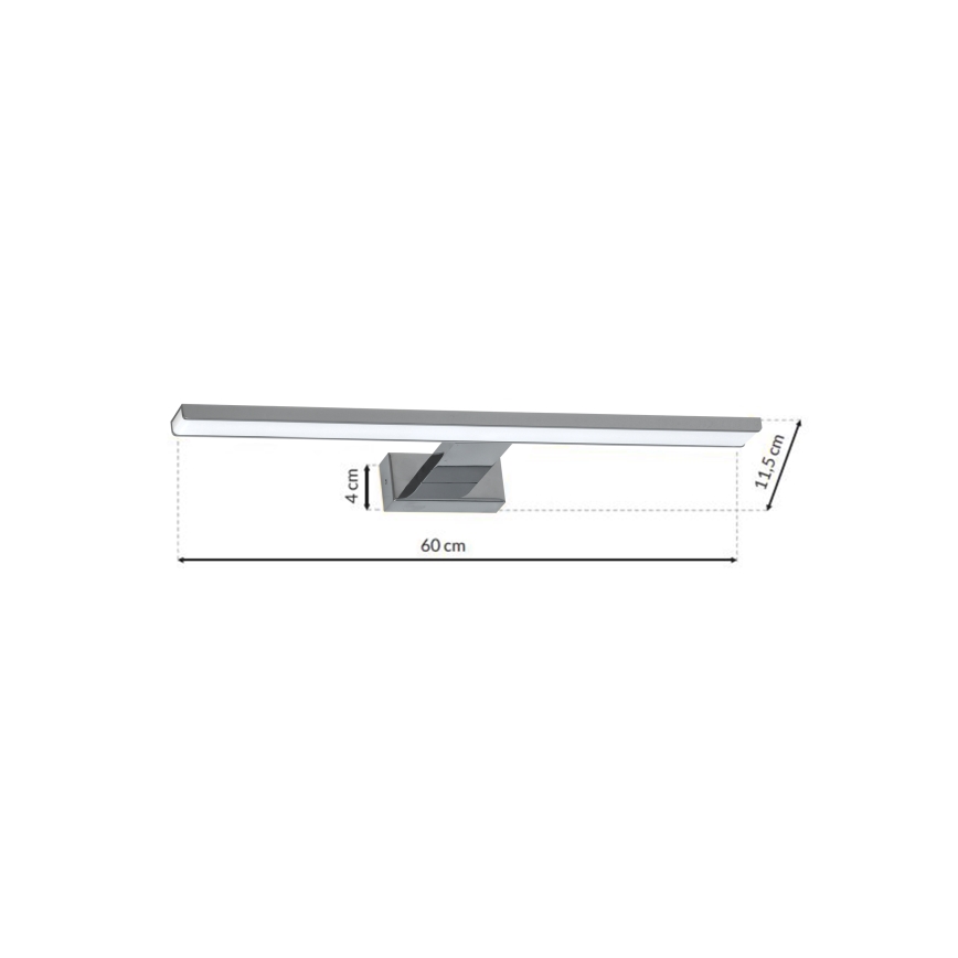 LED Koupelnové osvětlení zrcadla SHINE LED/13,8W/230V 60 cm IP44 lesklý chrom