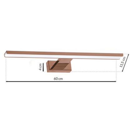 LED Koupelnové osvětlení zrcadla SHINE LED/13,8W/230V 60 cm IP44 rose gold
