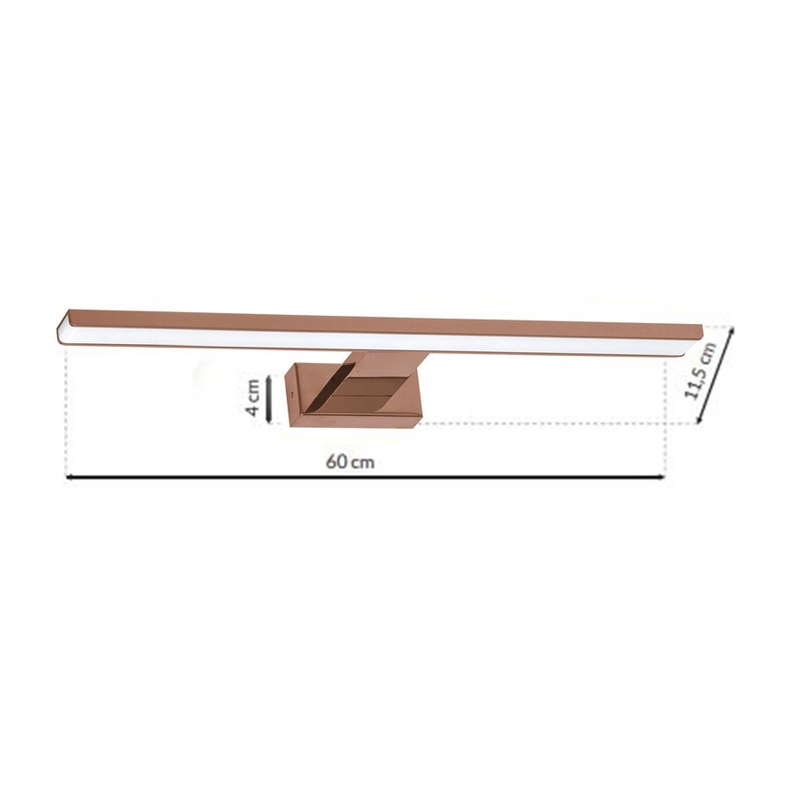 LED Koupelnové osvětlení zrcadla SHINE LED/13,8W/230V 60 cm IP44 rose gold