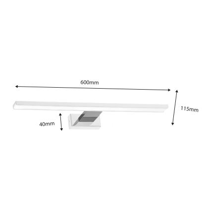 LED Koupelnové osvětlení zrcadla SHINE LED/13,8W/230V IP44 bílá/lesklý chrom