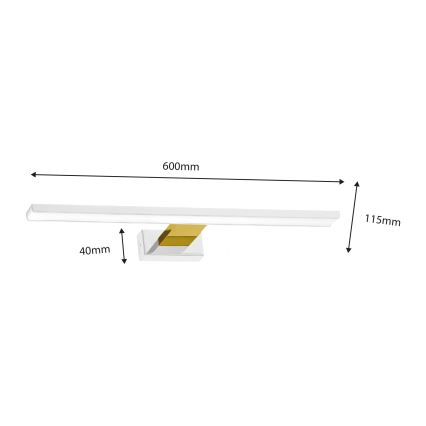 LED Koupelnové osvětlení zrcadla SHINE LED/13,8W/230V IP44 bílá/zlatá