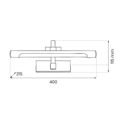 LED Koupelnové osvětlení zrcadla VINCI LED/12W/230V 40 cm IP44 černá